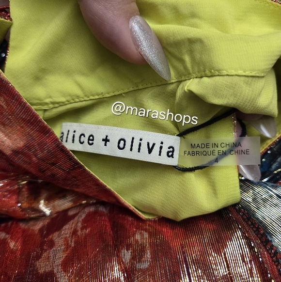 Alice + Olivia Mertie Mock Neck Pleated Maxi Dress - Picture 8 of 12